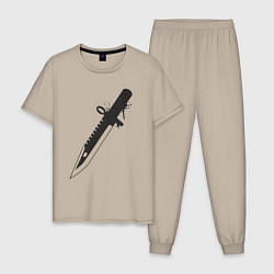Пижама хлопковая мужская CS нож, цвет: миндальный