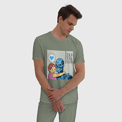 Пижама хлопковая мужская Гуманизм, цвет: авокадо — фото 2