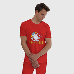 Пижама хлопковая мужская Котись оно всё, цвет: красный — фото 2