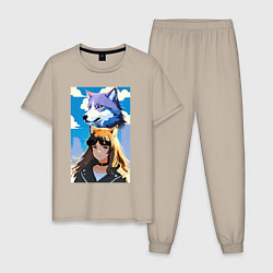Мужская пижама Девочка и волк - аниме
