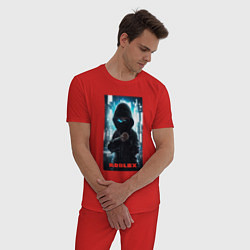 Пижама хлопковая мужская Roblox hacker, цвет: красный — фото 2