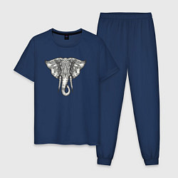 Пижама хлопковая мужская India elephant, цвет: тёмно-синий