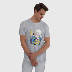 Пижама хлопковая мужская Луффи - битва с Кайдо, цвет: меланж — фото 2