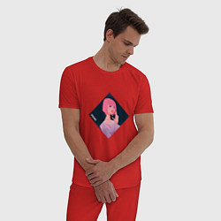 Пижама хлопковая мужская Арт Джису из BlackPink, цвет: красный — фото 2