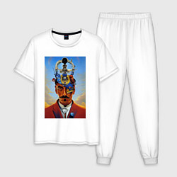 Пижама хлопковая мужская Salvador Dali - surrealism, цвет: белый