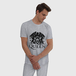 Пижама хлопковая мужская Queen - logo, цвет: меланж — фото 2