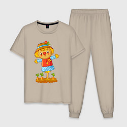 Пижама хлопковая мужская Чучело, цвет: миндальный