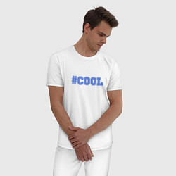Пижама хлопковая мужская Хэштег Cool, цвет: белый — фото 2