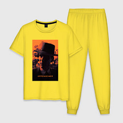 Пижама хлопковая мужская Взгляд Оппенгеймера, цвет: желтый