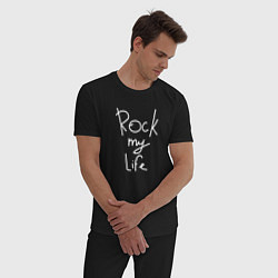 Пижама хлопковая мужская Rock my life, цвет: черный — фото 2