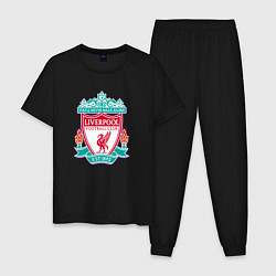 Пижама хлопковая мужская Liverpool fc sport collection, цвет: черный