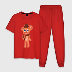 Пижама хлопковая мужская Няшный Фредди, цвет: красный