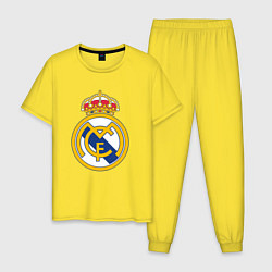Пижама хлопковая мужская Real madrid fc sport, цвет: желтый