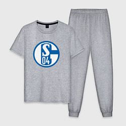 Пижама хлопковая мужская Schalke 04 fc club, цвет: меланж