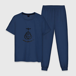 Пижама хлопковая мужская Символ Elden Ring, цвет: тёмно-синий