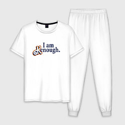Пижама хлопковая мужская I am kenough - барби, цвет: белый