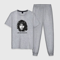 Пижама хлопковая мужская Tribute to Jim Morrison two, цвет: меланж