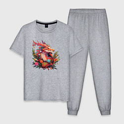 Мужская пижама Christmas angry dragon