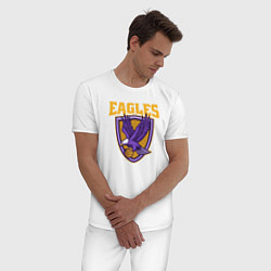 Пижама хлопковая мужская Eagles basketball, цвет: белый — фото 2