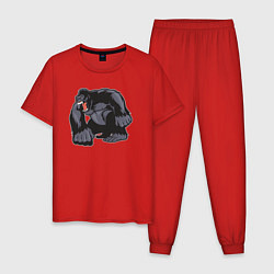 Пижама хлопковая мужская Злой Конг, цвет: красный