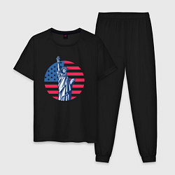 Пижама хлопковая мужская Statue of Liberty, цвет: черный