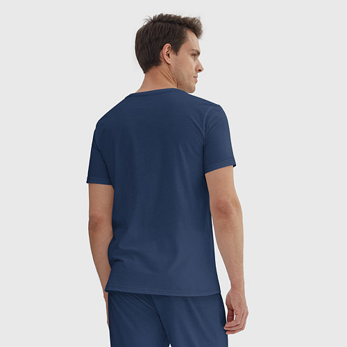 Мужская пижама Расплавленный стекающий смайлик / Тёмно-синий – фото 4