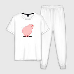 Мужская пижама Мультяшная свинка мечтает