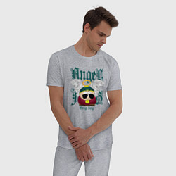 Пижама хлопковая мужская Эрик Картман ангел, цвет: меланж — фото 2