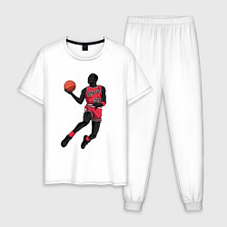 Пижама хлопковая мужская Retro Jordan, цвет: белый