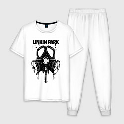 Пижама хлопковая мужская Linkin Park - gas mask, цвет: белый