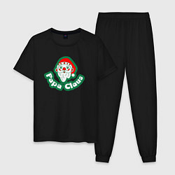 Пижама хлопковая мужская Papa Claus, цвет: черный
