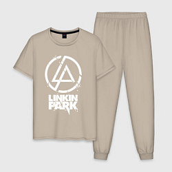 Пижама хлопковая мужская Linkin Park - white, цвет: миндальный