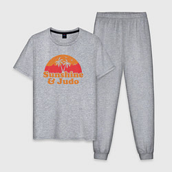 Пижама хлопковая мужская Sunshine and judo, цвет: меланж