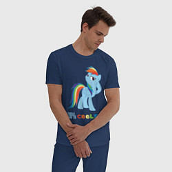 Пижама хлопковая мужская Крутая Рейнбоу Дэш, цвет: тёмно-синий — фото 2