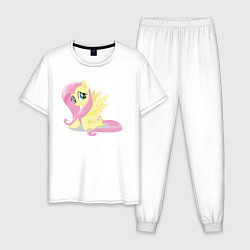Пижама хлопковая мужская Флаттершай из My Little Pony в кино, цвет: белый