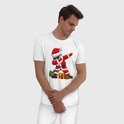 Пижама хлопковая мужская Санта дэб, цвет: белый — фото 2