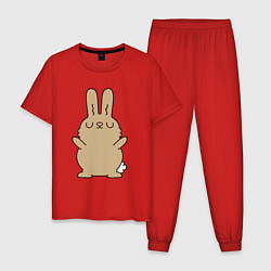 Пижама хлопковая мужская Relax bunny, цвет: красный