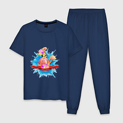 Пижама хлопковая мужская Повар, цвет: тёмно-синий