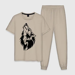 Мужская пижама Воющий волк