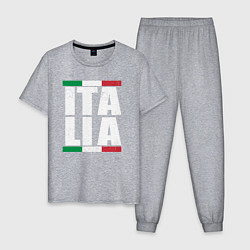 Пижама хлопковая мужская Italia, цвет: меланж