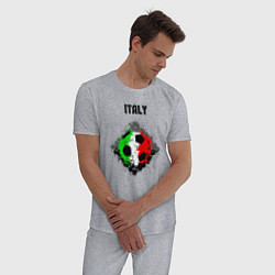 Пижама хлопковая мужская Команда Италии, цвет: меланж — фото 2