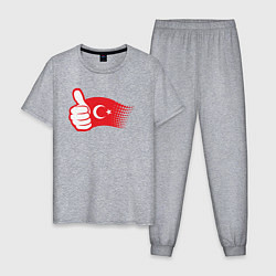 Пижама хлопковая мужская Турецкий лайк, цвет: меланж