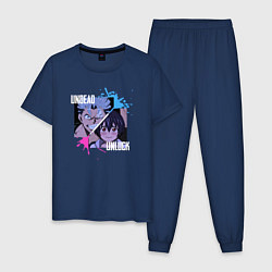 Пижама хлопковая мужская Undead Unluck, цвет: тёмно-синий