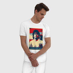 Пижама хлопковая мужская Мистер Марадона, цвет: белый — фото 2