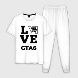 Пижама хлопковая мужская GTA6 love classic, цвет: белый