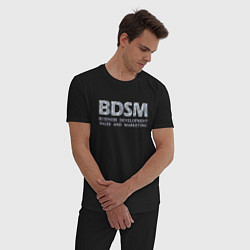 Пижама хлопковая мужская BDSM - business development sales and marketing, цвет: черный — фото 2