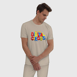 Пижама хлопковая мужская Удивительный цифровой цирк лого, цвет: миндальный — фото 2