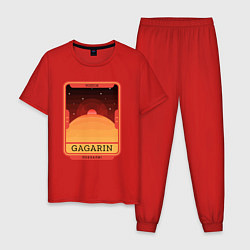 Пижама хлопковая мужская Gagarin поехали, цвет: красный