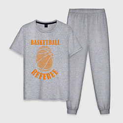 Пижама хлопковая мужская Баскетбольный судья, цвет: меланж