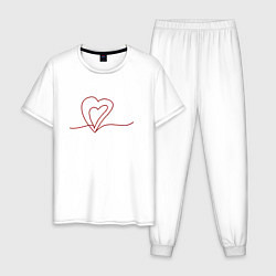 Мужская пижама Два любящих сердца в сердце